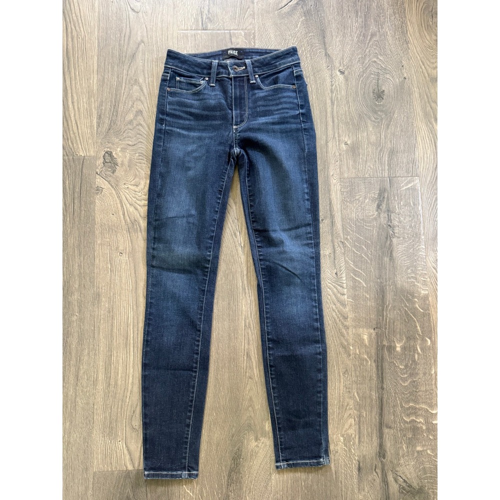 Paige Hoxton Ultra Skinny Denim Jeans 24 Daly Dark Blue Stretch High Rise NWOT